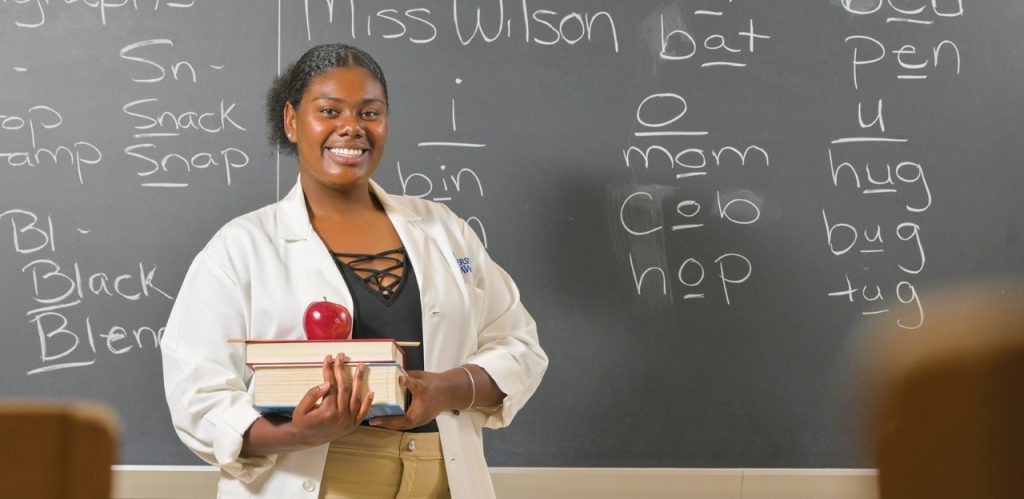 Anij’ya Wilson, EHD23, participated in UD's Teacher Residency Program, a yearlong, paid placement in a high-need Delaware school that takes the place of a traditional student teaching experience.